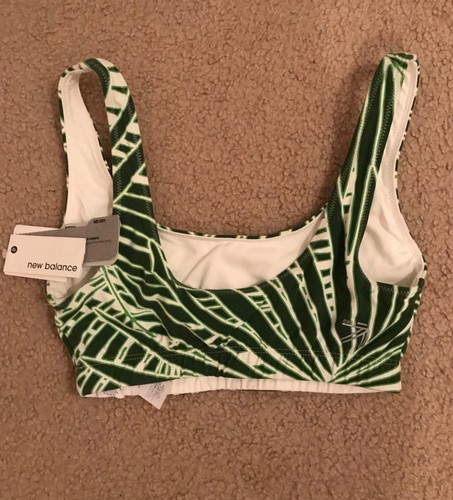 NEW BALANCE FOR JCREW PREMIUM SCOOPNECK SPORTS BRA IN PALM PRINT SIZE XS G5402 - Picture 3 of 4