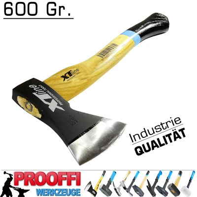 Profi Holzaxt Holzbeil Forstaxt Hand Beil Axt Holz Spalten Eschen Stiel 600 Gr.
