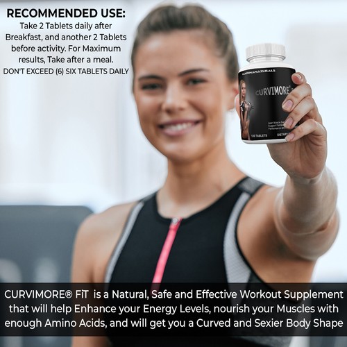 CURVIMORE Compatible Avec Femmes Gym Gel Gmp Obtenez Voluptueuse, Musclé & Curvy - Picture 6 of 8