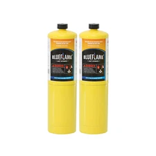 BlueFlame MAPP MAP PRO Gas Cylinder Pk of 2, 99.9% High Purity Propylene 14.1 oz