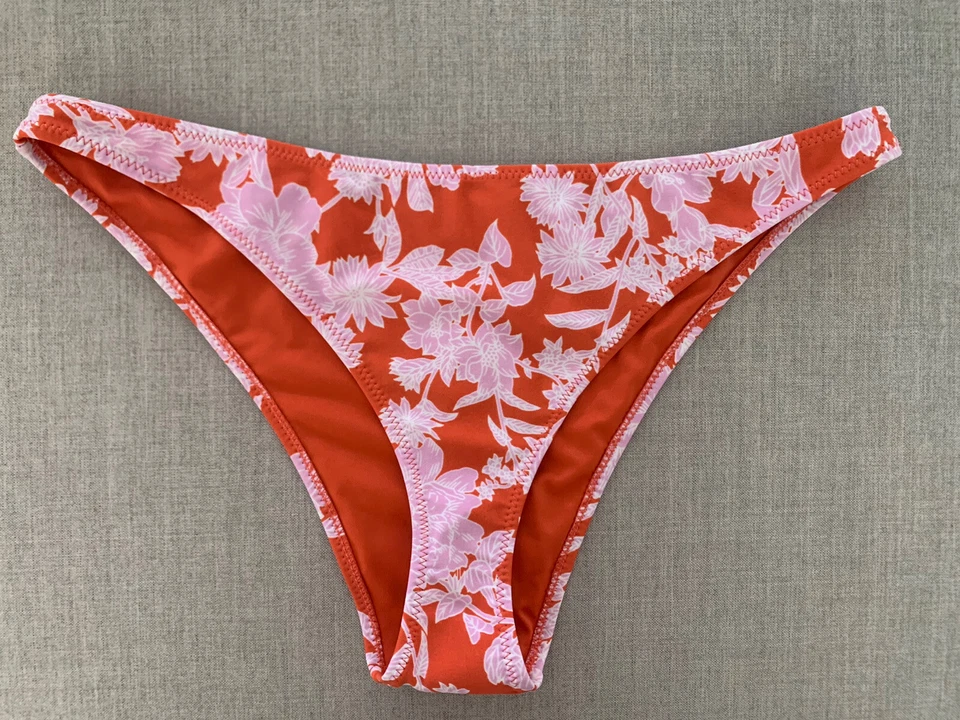 FOREVER 21 новый с Ярлыками женские Juniors нахальный цветочный оранжевый фиолетовый бикини низ размер L - Изображение 2 из 4