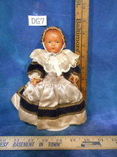 Vintage 50s France Celluloid Bebe Child Doll Folk Dress ps Petitcollin SALE DG7