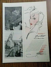 1947 Coty Air-Spun Make-up Ad  Modern!  Sub-Tint Cream Powder Base