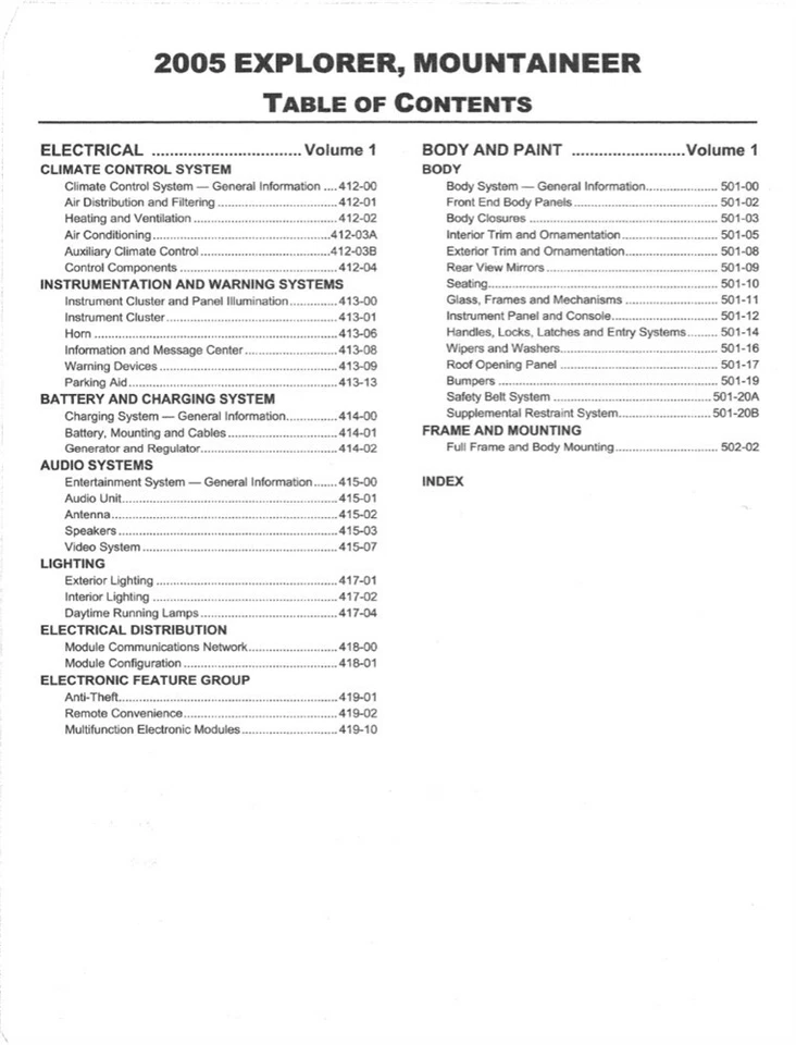 Ford Explorer Mercury Mountaineer 2005 manual de reparación de taller Foto 3 de 4