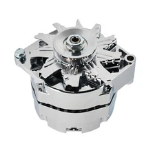 Chrome 120 AMP 1 or 3 Wire Alternator for GM SBC BBC Chevy 327 350 396 427 454