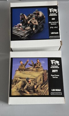 2x Verlinden 1:35 Willy Jeep Flieger German Tank Crew 1525 2677 Kit WW2 Ungebaut