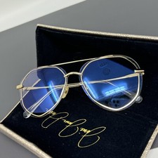 DIFF Lenox Designer Oversized Gold Aviator Blue Light Glasses
