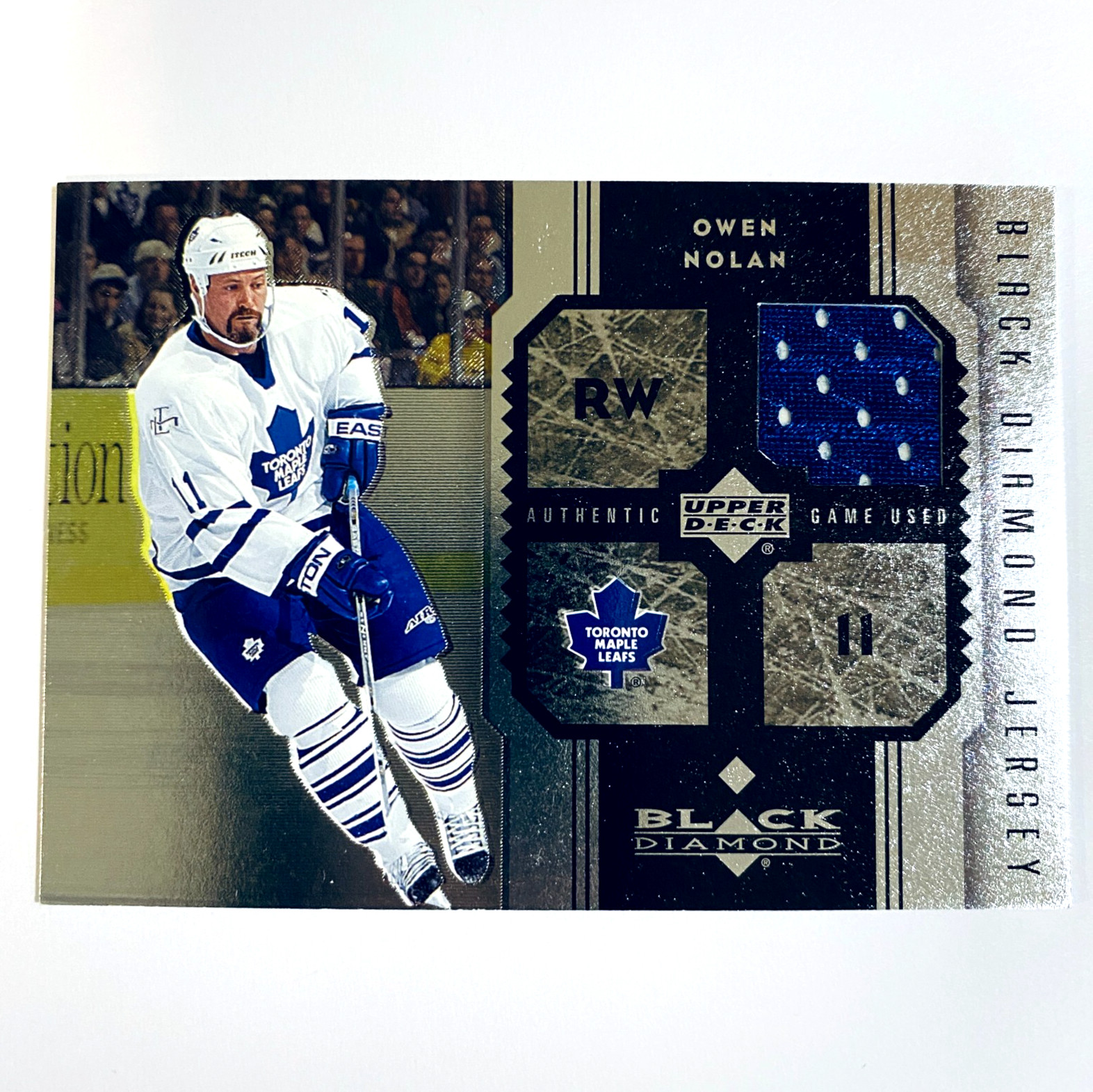 UD Upper Deck 2005-06 Black Diamond #J-ON Owen Nolan Black Diamond Jersey Card