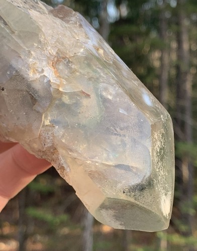 GREEN CHLORITE PHANTOM QUARTZ SMOKY QUARTZ CORE LARGE NATURAL TERMINATED CRYSTAL - Picture 9 of 15