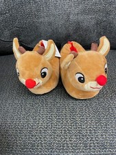 Rudolph Little Kids Slippers size 5/6 Red Nose Reindeer NWT
