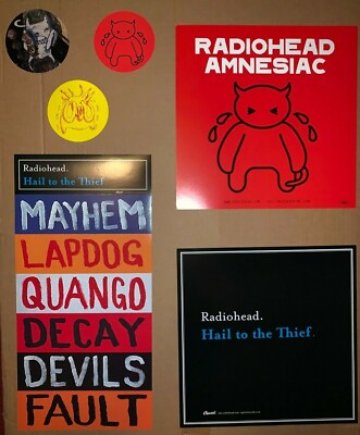Radiohead 3 poster flats 3 vinyl stickers Kid A Amnesiac