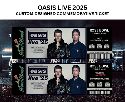 Oasis Live Tour 2025 Custom Commemorative Concert Ticket | eBay