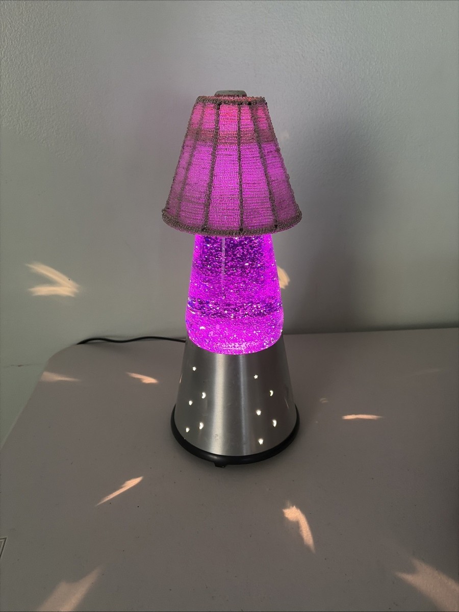 Vintage 90s Lava Lite Motion Glitter Lamp Starlight Base Purple