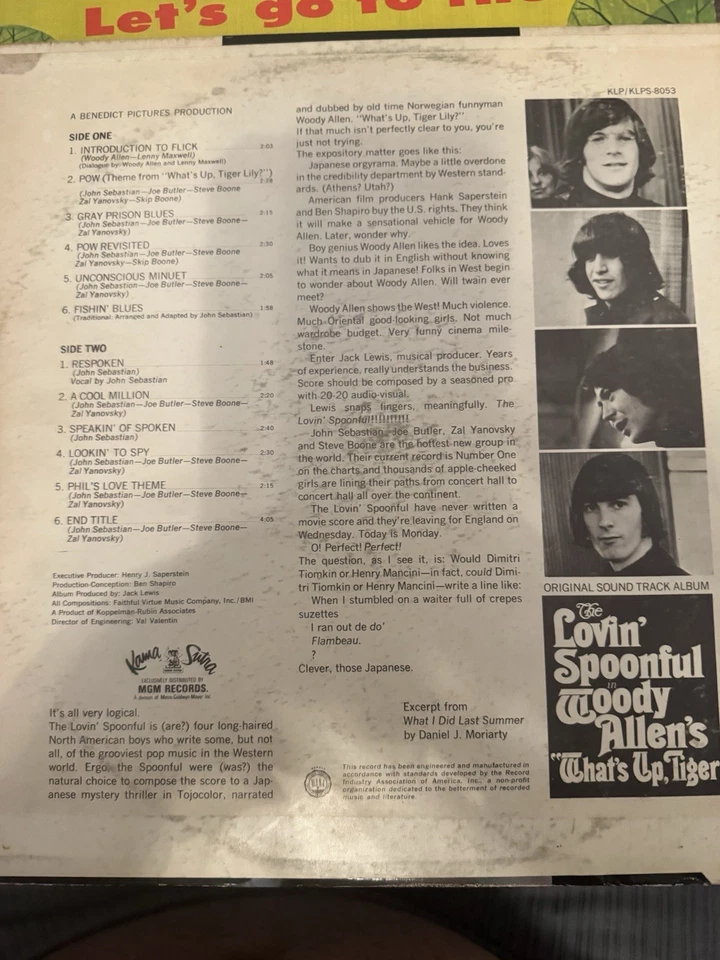 Woody Allen's"What's Up, Tiger Lily?" The Lovin' Spoonful 1966 – US Vinyl, Album Foto 2 de 4