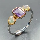 Vintage ring Natural Amethyst Ring 925 Sterling Silver Size 7 /R472903