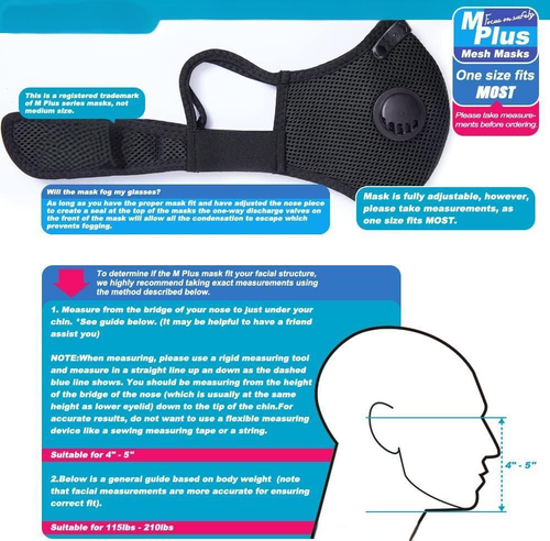 Media Mascarilla Respirador con Filtros Anti Contaminación PM2.5 Reutilizable - Imagen 13 de 22