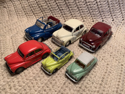 Lot Of 6 Classic Sixties Morris Minor Die Casts in 1/43, 1/32 & 1/24 Groovy