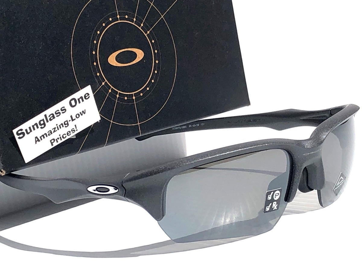 NEW Oakley FLAK BETA Steel PRIZM POLARIZED Black Lens Sunglass