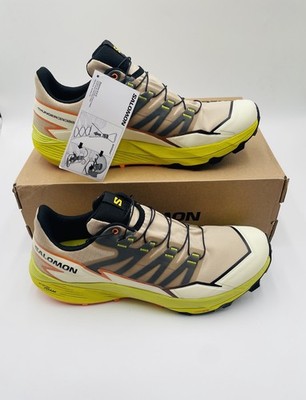 Size 12, Salomon Thundercross Mens Shoes, Safari/Sulphur Spring/Black, Brand New