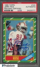 Jerry Rice HOF Signed 1986 Topps Football #161 49ers RC Rookie PSA/DNA AUTO