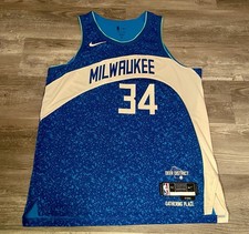 Milwaukee Bucks Giannis Antetokounmpo Authentic City Connect Nike Jersey 52 XL