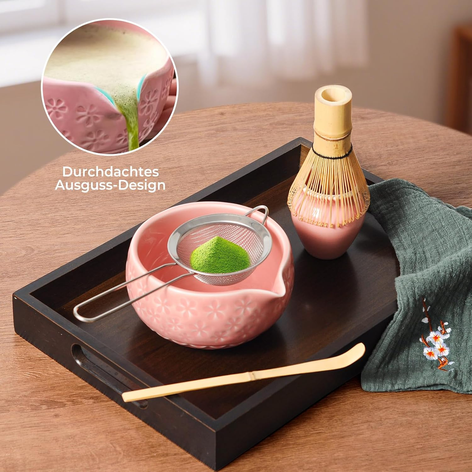 Frusta Bambù Matcha Set Completo Per Matcha In Ceramica - 7 Pezzi Con Frusta, Ciotola E Accessori Per La Cerimonia Del Tè Accessori Tè Matcha Completo