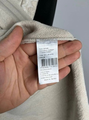 Ivko Long Strickjacke mit Ornamentmuster off-white Größe 38 - Bild 10 von 11