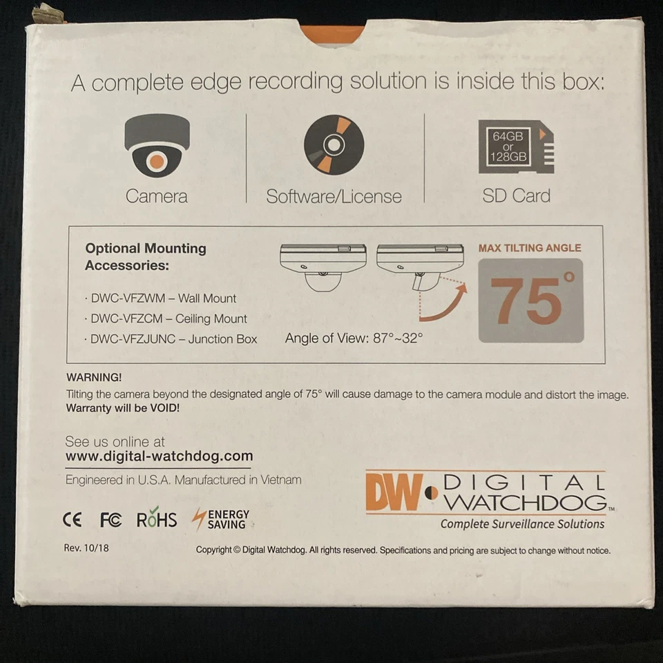 DWC-MV84WiAC2 Surface mount Dome IP Camera. 4 Mp Network IR Dome, 2.8-12mm - Image 3 of 4