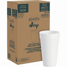 Dart 20J16 White Foam Drink Cups 20oz 1000 count