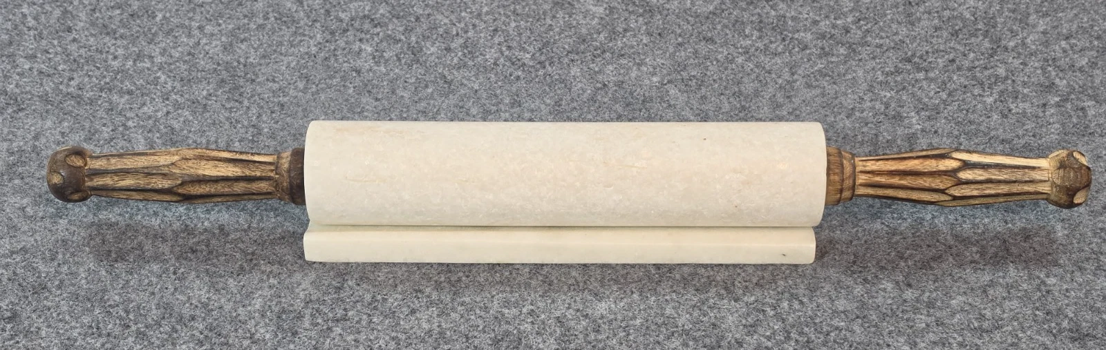 Heavy Marble Kitchen Rolling Pin with Carved Wood Handles and Marble Base
Opens in a new window or t