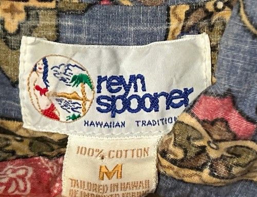 Camisa De Colección Reyn Spooner Para Hombres MEDIANA Azul Bandana Pañuelo Patchwork HOMBRE - Imagen 6 de 9