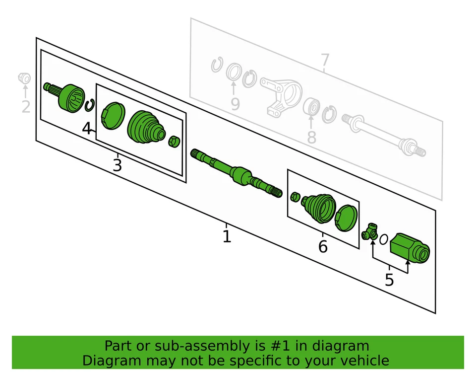 16-18 NUEVO GENUINO OEM HONDA HR-V CONJUNTO DE EJE DE TRANSMISIÓN TRASERO (DERECHO), P/N 42310T7D003 Foto 2 de 4