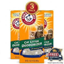 3-Pack Cat Litter Deodorizer w/Baking Soda Odor Eliminator 30oz Multi-Cat Fresh