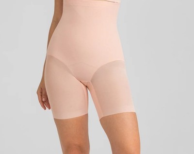 New HoneyLove SuperPower Short Women Sz Large Rose Tan Shapewear All Over Sculpt
