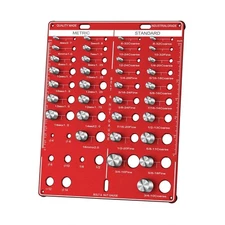 42 Nut and Bolt Thread Checker with 19 Standard & 15 Metric & 8 Drill Bit Gau...