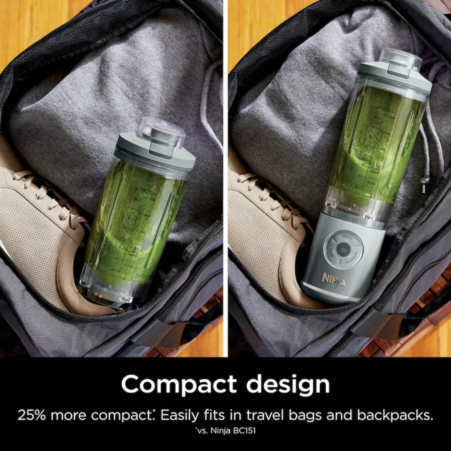 Ninja - Blast Max Portable Blender with 22oz Twist & Go Vessel - Platinum Silver