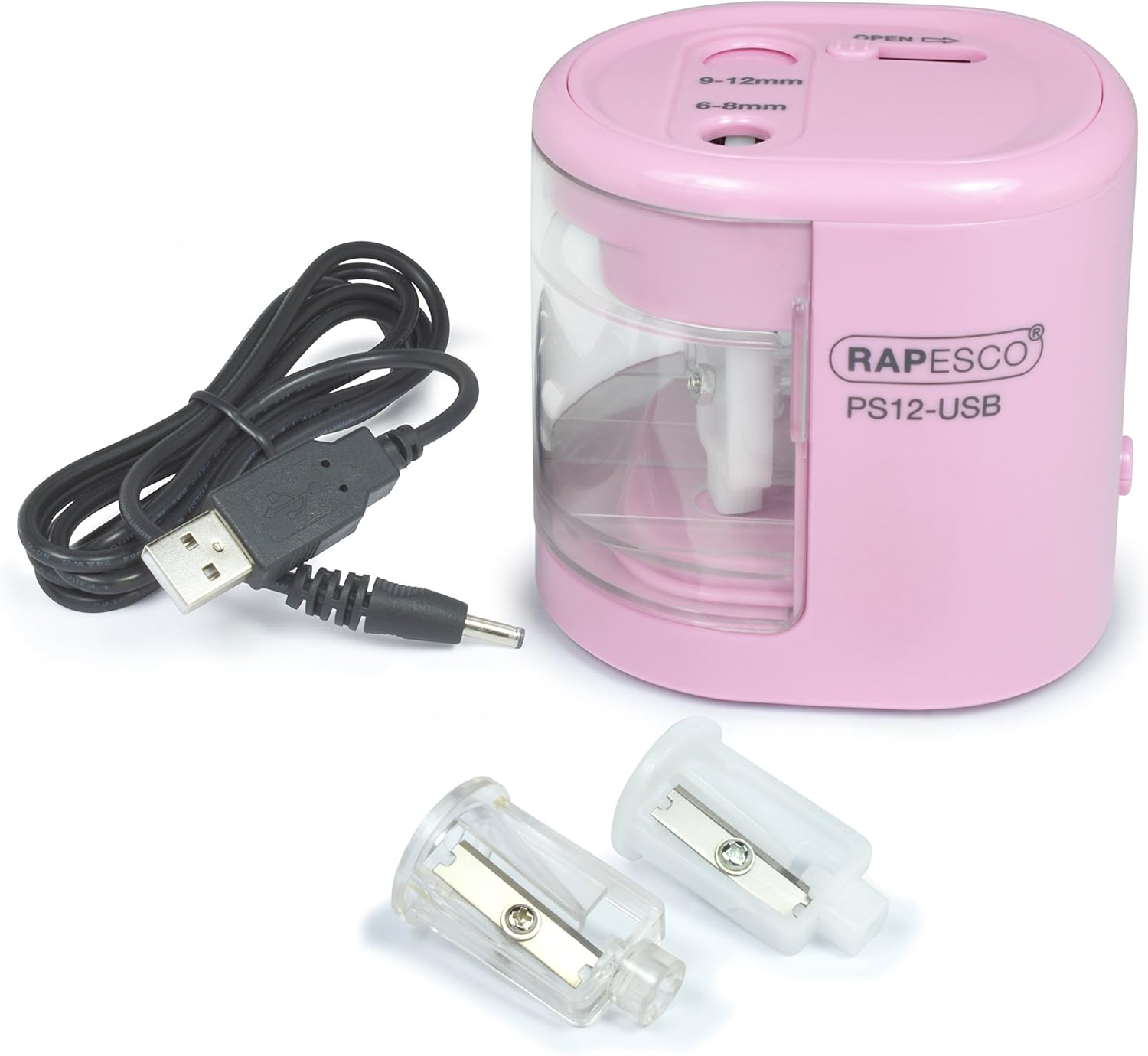 1446 PS12-USB Automatic/Electric Pencil Sharpener with USB or Battery (Not Inclu