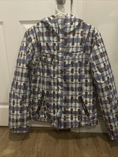 columbia ski jacket youth xl Blue, Teal And Brown Checkered