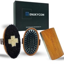 Wooden Pet Grooming Kit for Short-Haired  Double-Coated Dogs Cats Horses- In...