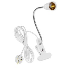Wasserquelle E27 Clip Desk Lamp Flexible Light Fitting Base with Switch UK Plug