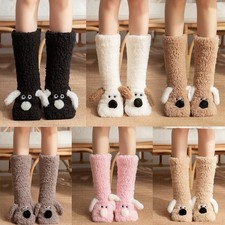 3D Dog Thicken Fleece Lined Socks Women Girls Winter Warm Cozy Slipper Socks