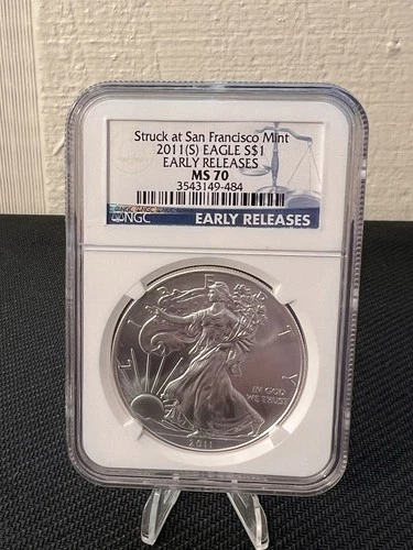 2011 (S) Silver Eagle NGC MS70 Early Releases Struck at San Francisco Mint