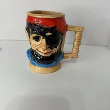 Vintage Pirate Coffee Mug Hand Painted Unmarked
