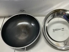 HexClad Hybrid Nonstick 14-Inch Wok with Stainless Steel Lid