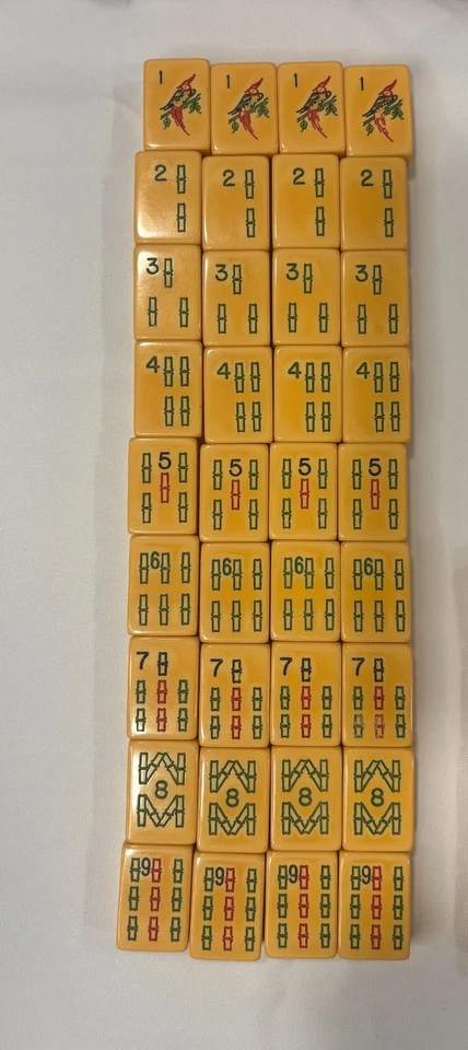 Vtg Royal Depth Control Mahjong Set 164 Bakelite Tiles Racks Dice Counter Chips - Image 4 of 4