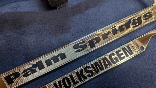 NU Metal "Volkswagen Palm Springs" License Plate Frames VW Bug Bus Beetle Frame - Picture 4 of 10
