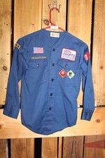 Boy Scouts of America BSA Youth Shirt Vintage 1978 Blue Medium  