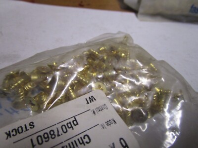 #6-18 x 3/8'' Flat Head Phillips Sharp Point Plain Brass Wood Screw QTY 100