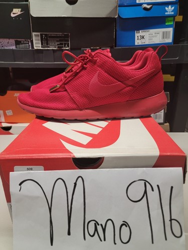 🔴🔴Sz13 Men's Nike Roshe One Triple Red 511881-666 Custom/Red October Pre-owned - 第 5/14 張圖片