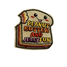 Peanut Butter and Jelly Fun PBJ Embroidered Iron On Patch 61-G